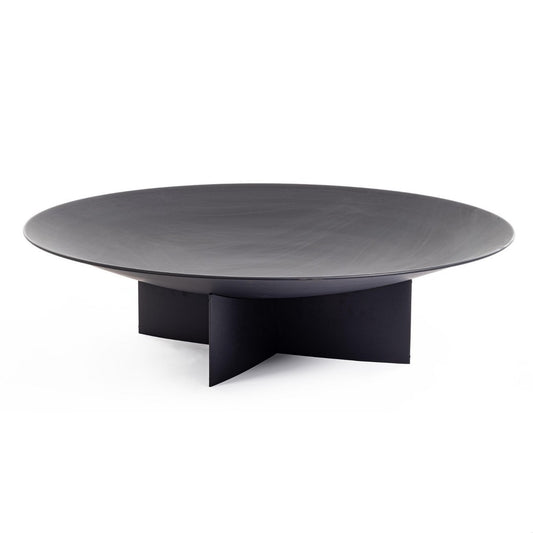 Brasero Nebraska noir Bizzotto Ø73x24 h en acier peint noir