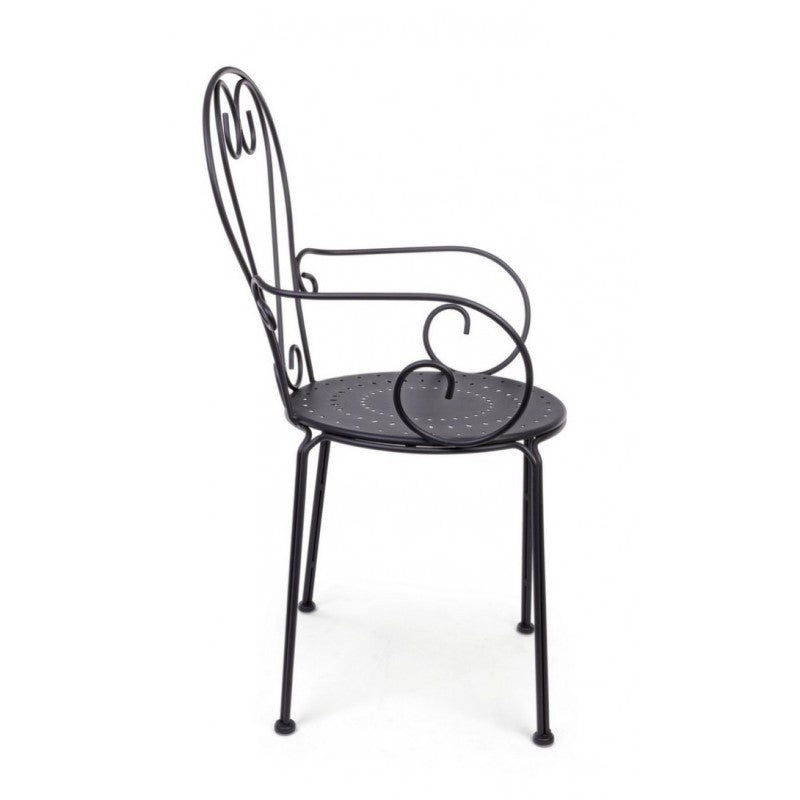 4x Chaises de Jardin en Acier Anthracite ETIENNE 49x49x89 cm