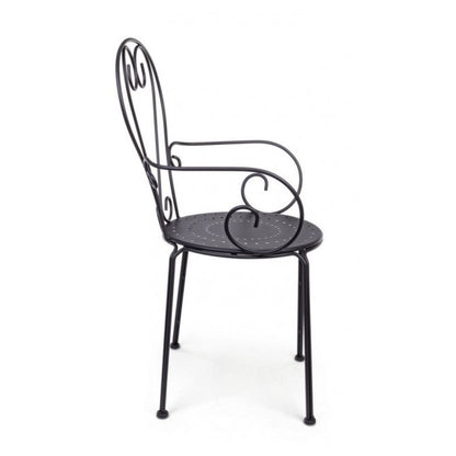 4x Chaises de Jardin en Acier Anthracite ETIENNE 49x49x89 cm