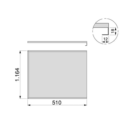 Fondo protettivo per mobile sottolavello modulo 1200 mm – 1164 × 510 mm