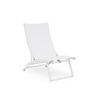 Fauteuil lounge inclinable blanc Bizzotto Taylor en aluminium et textilène 53 x 166,5 x 90 cm