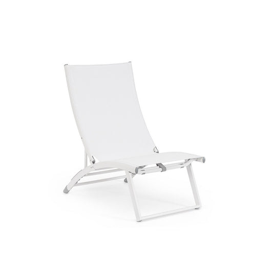 Fauteuil lounge inclinable blanc Bizzotto Taylor en aluminium et textilène 53 x 166,5 x 90 cm