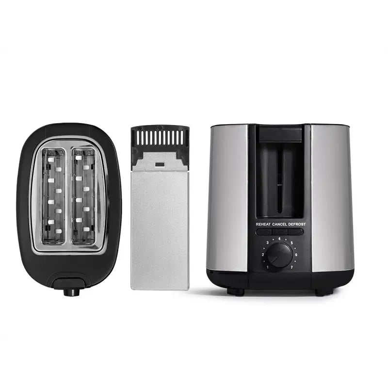 Grille-pain double en acier noir mat 750w