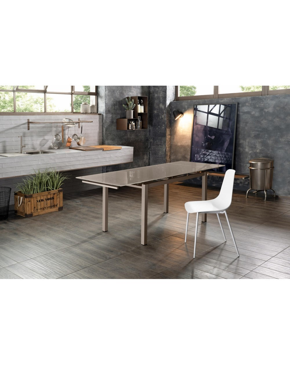 Tavolo Allungabile Baud 130-200x80 cm Cappuccino