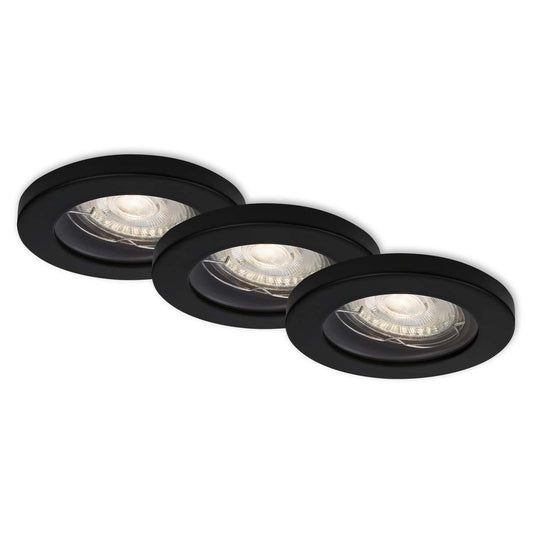 Lot de 3 spots encastrables noirs 85 mm