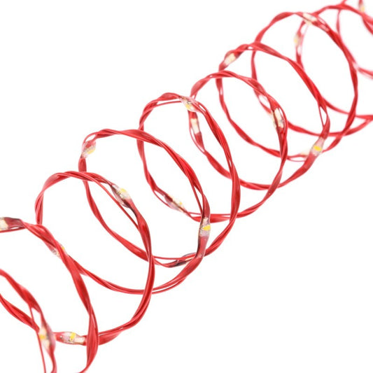 Chaine 500 MicroLED Coil 25m câble métal rouge