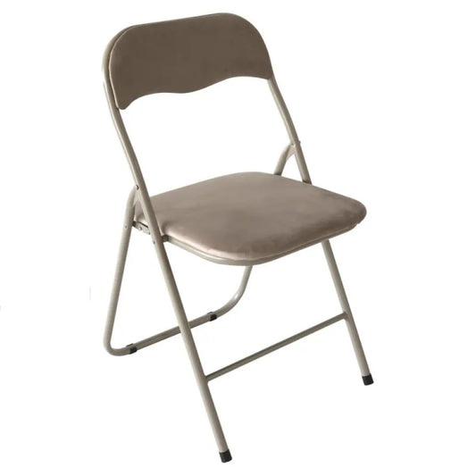 Sedia pieghevole amanda in velluto tortora