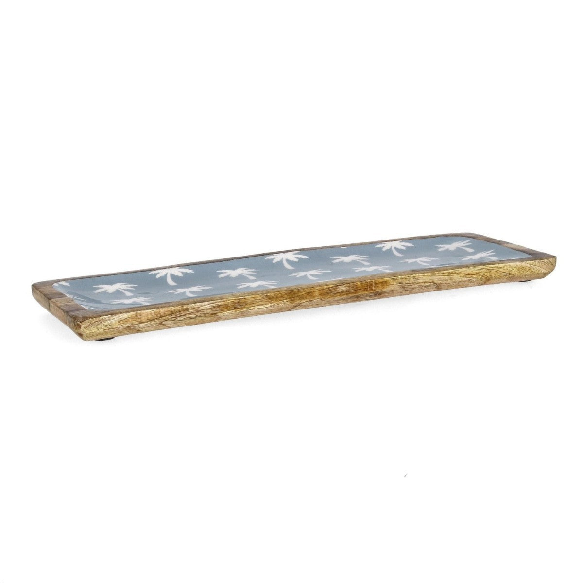 Plateau Bizzotto Keran bleu clair avec palmiers 45x15x2 cm