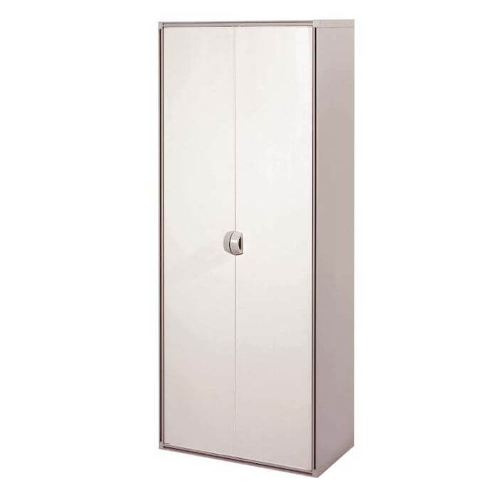 Armoire Tout-Étagères QBIK en Résine 2 Portes 3 Étagères 67x35xH169
