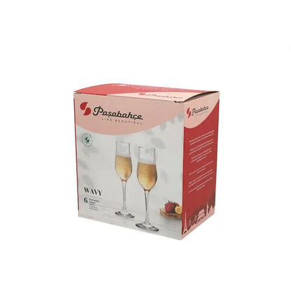 Flûte en verre Wavy — 19 cl, vendue à l’unité