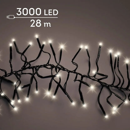 Catena luminosa LED Cluster bianco caldo da esterno 28 m