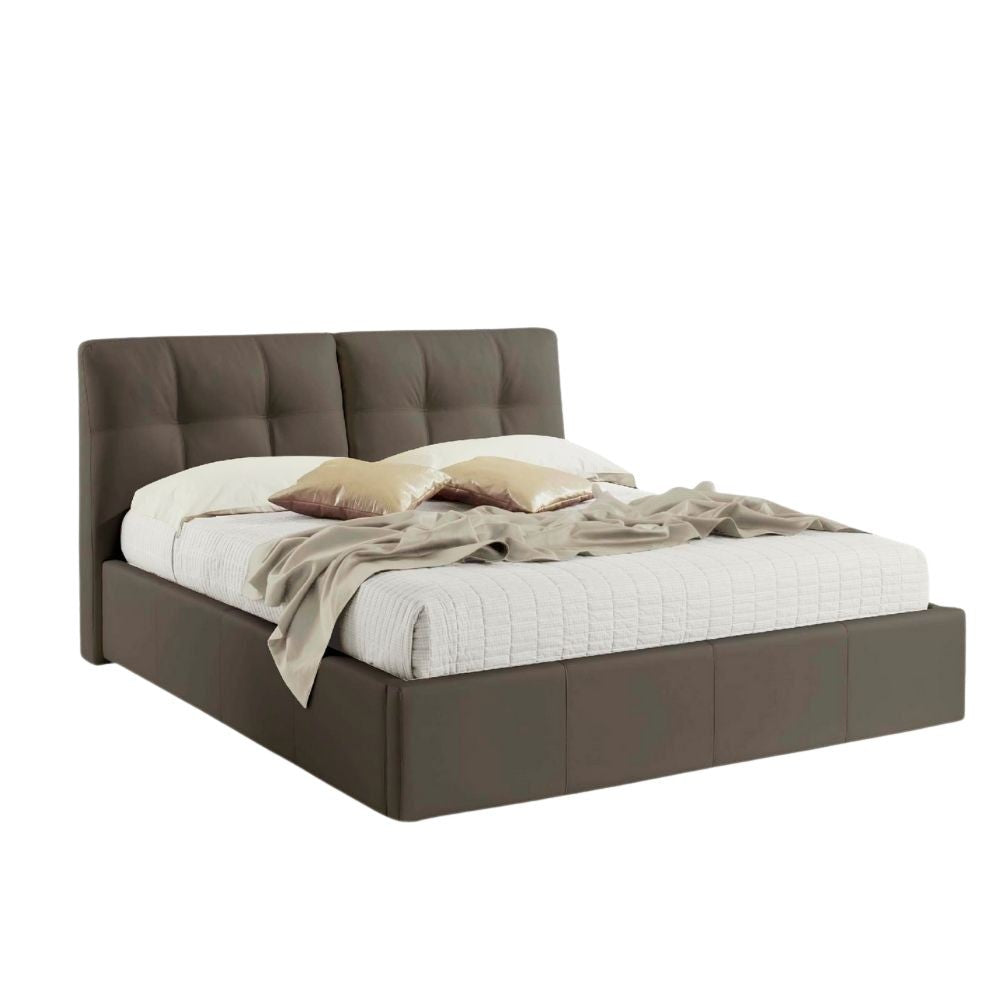 Letto matrimoniale con contenitore Melia tortora H109xL182xP220