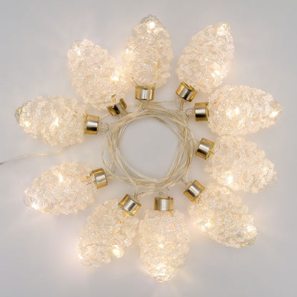 Chaîne de 10 pommes de pin 20 MicroLEDs 2,5m