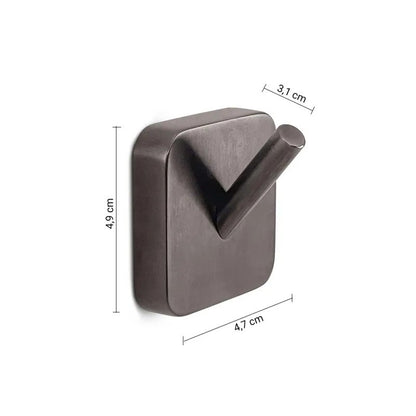 Appendiabiti bagno 2 pezzi Tonga gun metal adesivi 4,9 x 4,7 x 3,1 cm