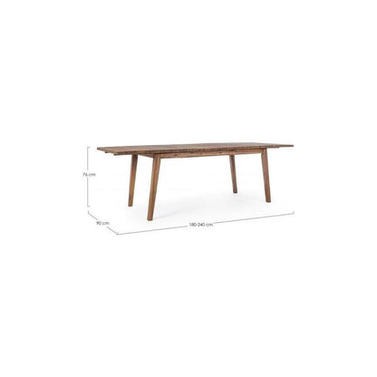 Table d'extérieur extensible en bois 180-240x90x h76 cm