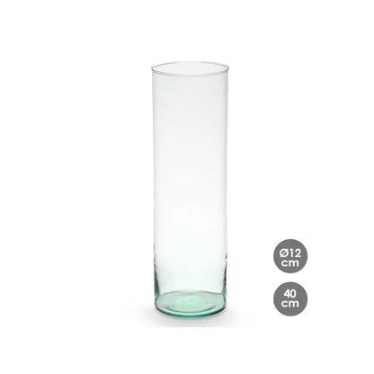 Vase en verre recyclé Ø12x40h