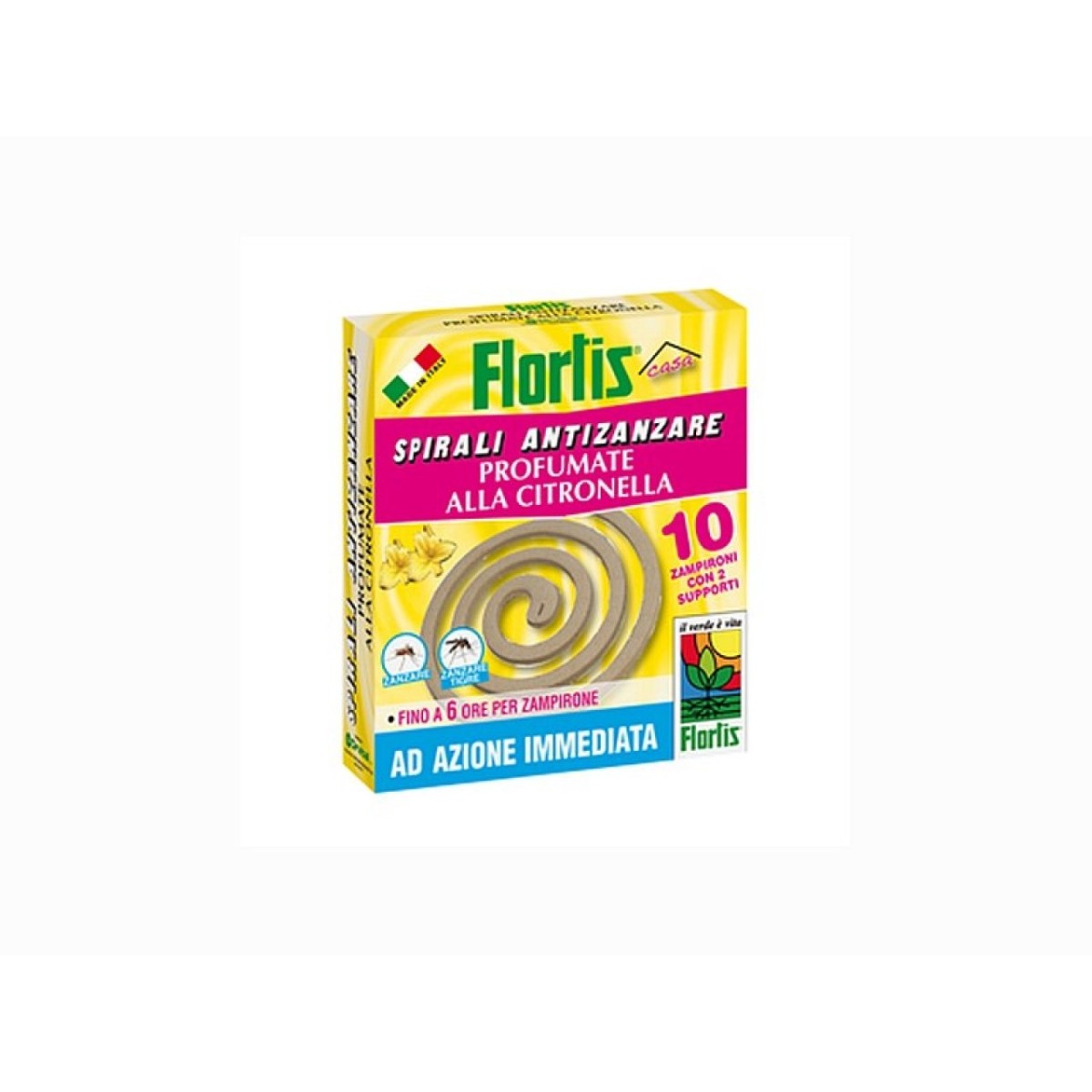 Spirales anti-moustiques parfumées à la citronnelle 10 pcs Flortis