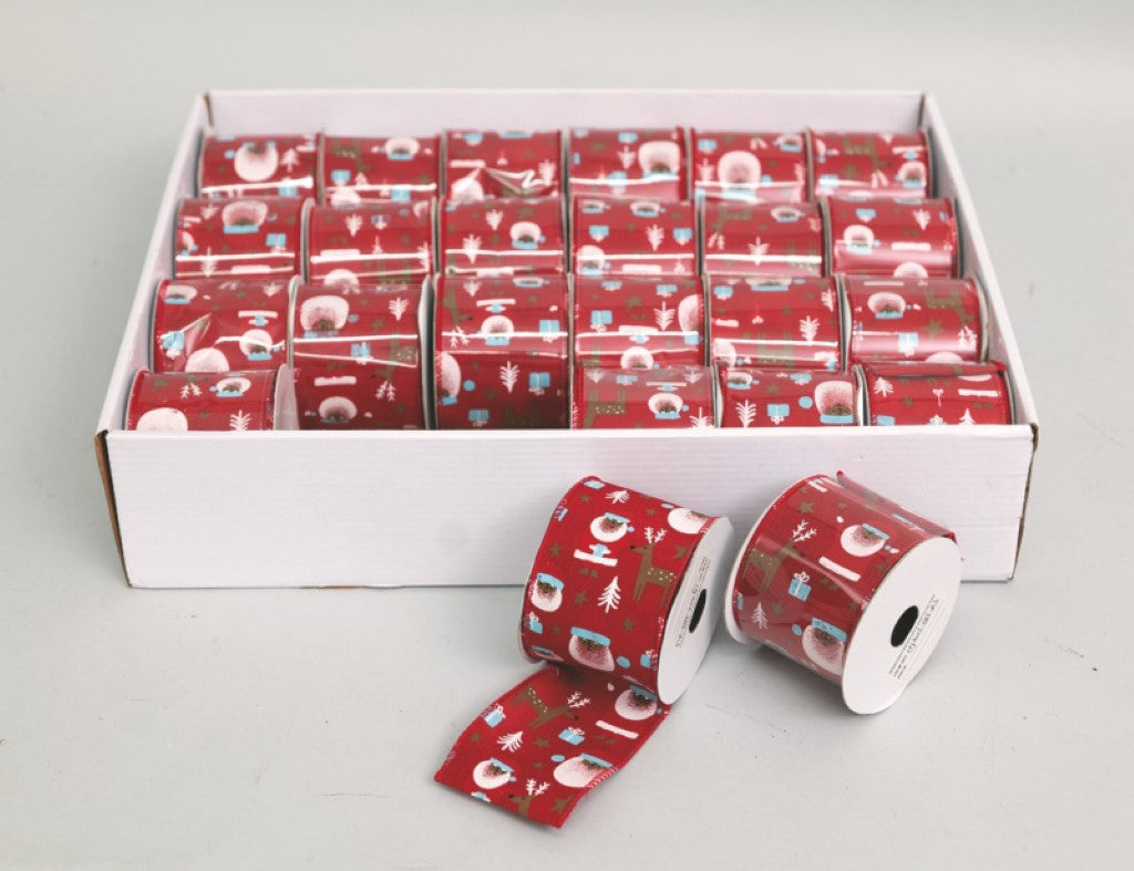 Rouleau de ruban satin rouge 6,3 cm x 2,7 m