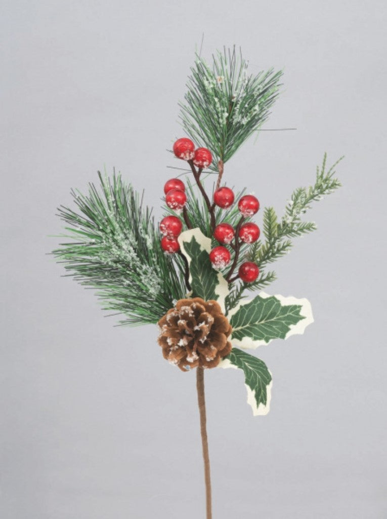 Branche décorative en PVC avec baies h38 cm