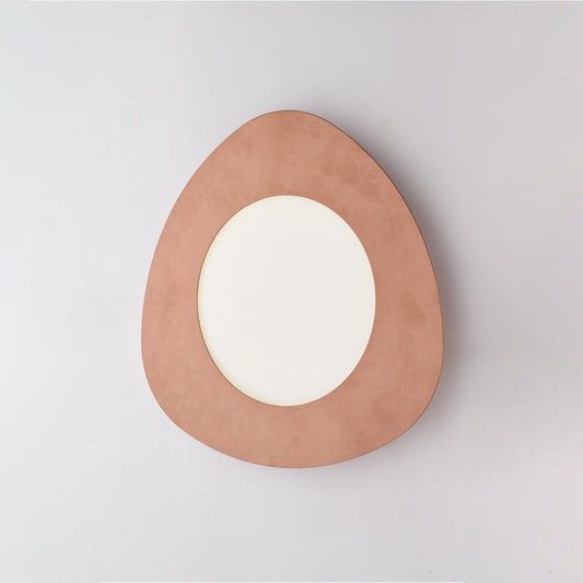 Plafoniera triangolare in metallo laccato con decorazione rame antico e led integrato H.5 - Ø 40