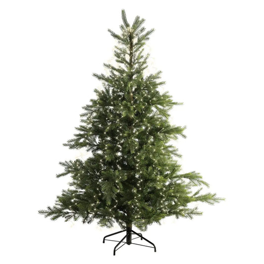 Luci LED per albero a fascio argento e bianco caldo da esterno 210 cm