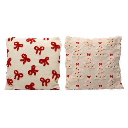 Cuscino decorativo con disegni rossi 45 × 45 cm