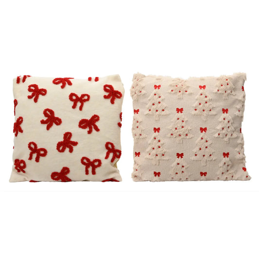 Cuscino decorativo con disegni rossi 45 × 45 cm
