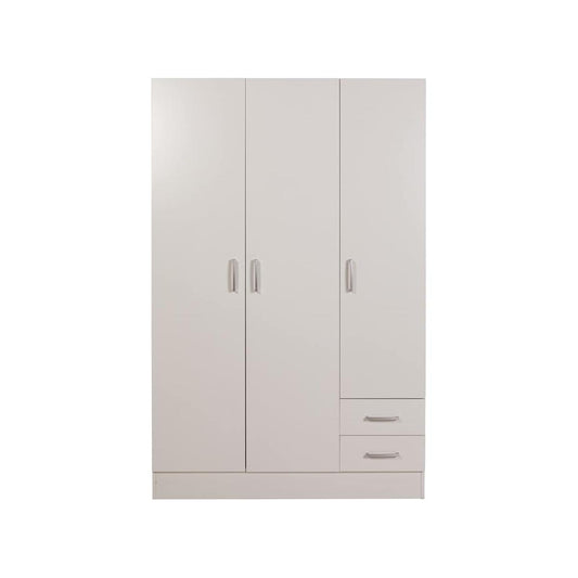 Armoire 3 portes + 2 tiroirs 120x50 cm blanc