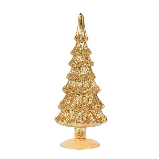 Albero di Natale decorativo in vetro oro antico Ø14 × H35 cm