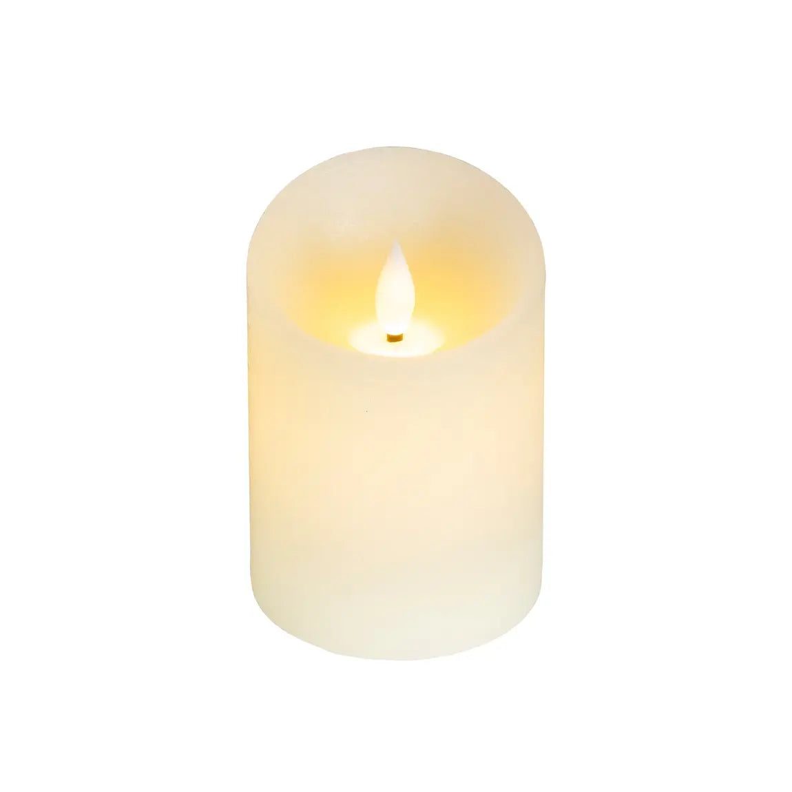 Candela in cera crema con LED Ø7,5 × H10,5 cm