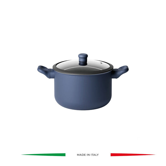 Cuiseur à pâtes Cook&Color avec couvercle Ø 22,5 cm, coloris bleu marine