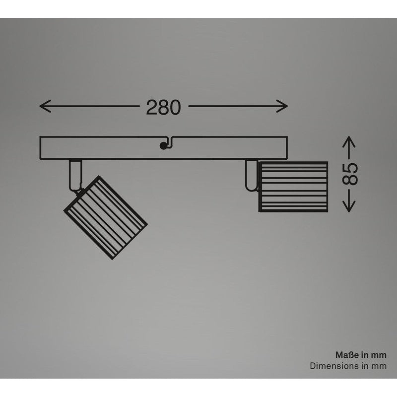 Briloner barre Skaft 2xGU10 blanc 28 x 5,7 x 12,5 cm