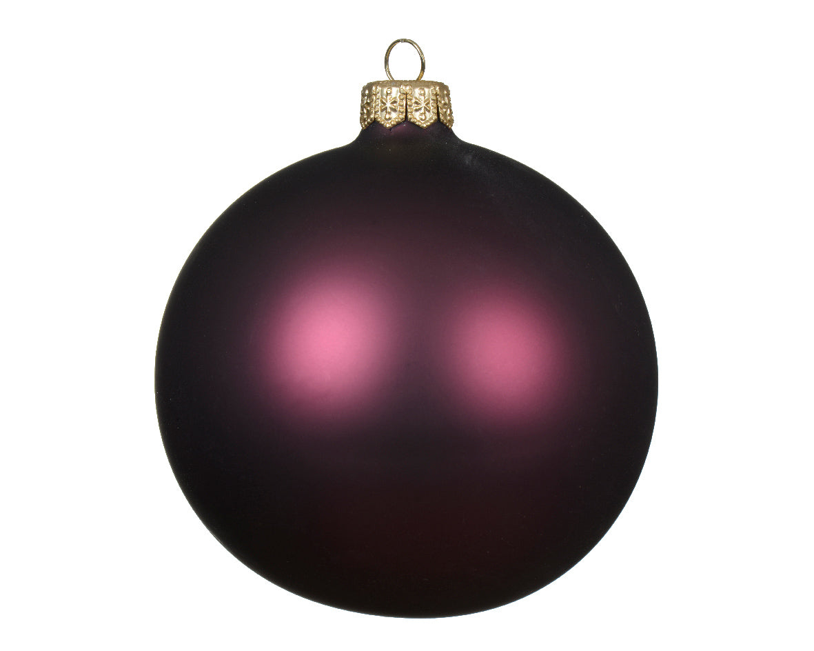 Boules en verre mauve foncé D. 10cm - 4 pcs