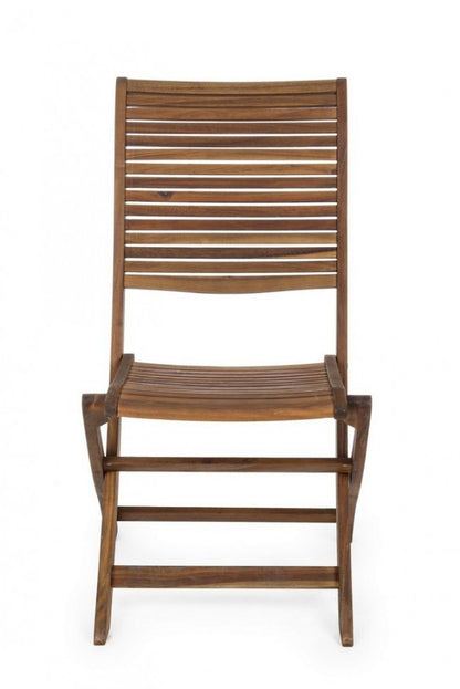 Lot de 2 chaises pliantes Noemi en bois d'acacia 64x55,5x93h cm