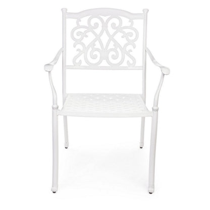 Chaise Ivrea Blanche Avec Accoudoirs Pour Extérieur