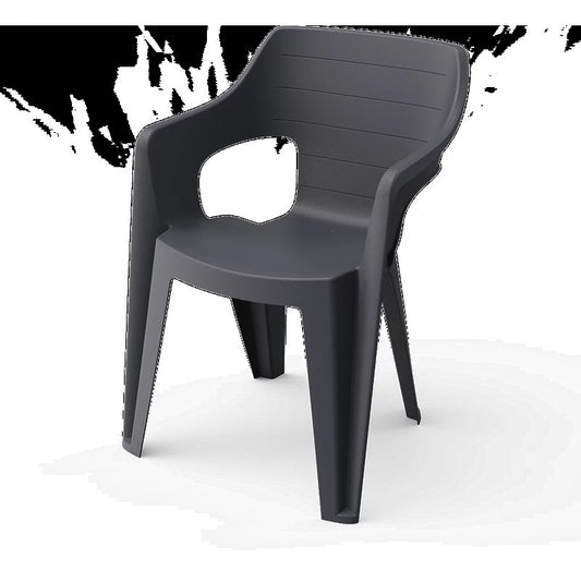 Keter Bilbao fauteuil de jardin empilable gris 57x57x79 h