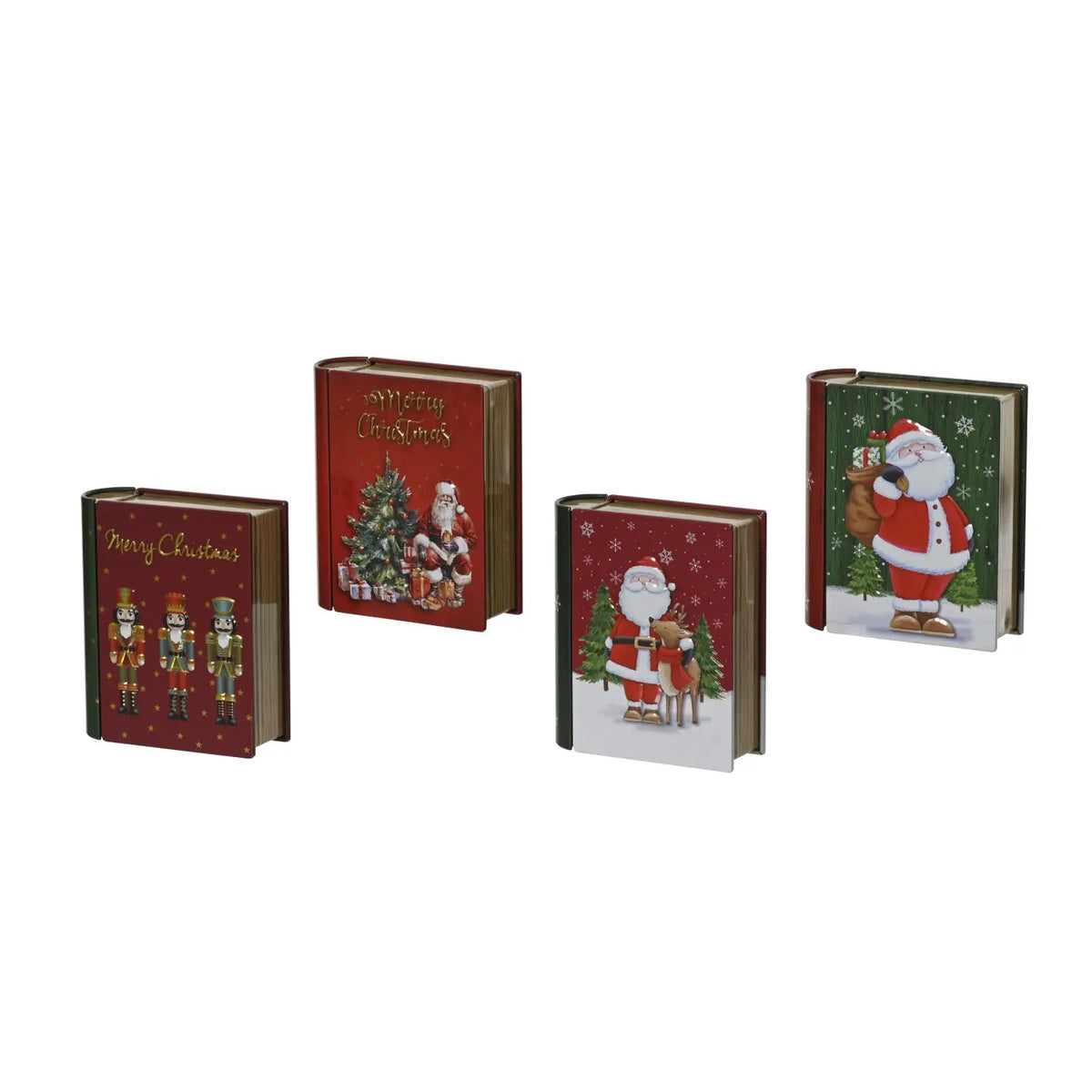 Libro decorativo in metallo con figure natalizie 12 × 10 cm