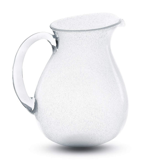 Pichet blanc transparent Memento Originale carafe en verre soufflé 1,6 L