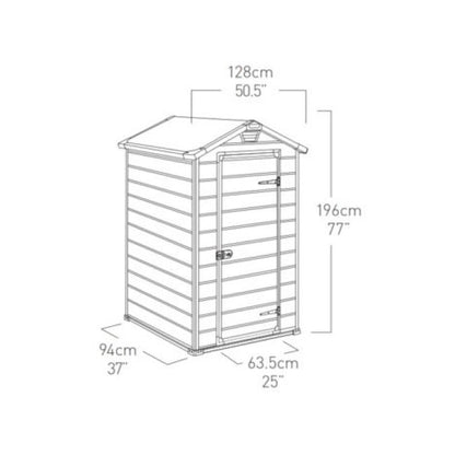 Abri de Jardin MANOR Gris Keter 128x94xh196 cm