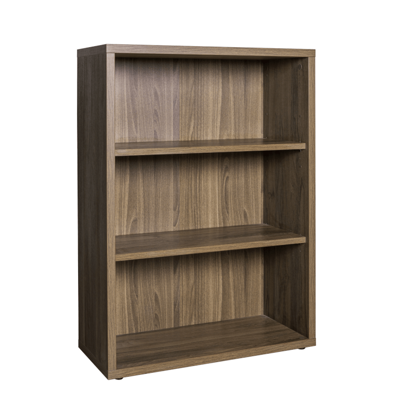 Bibliothèque basse Davinci avec 3 noyers