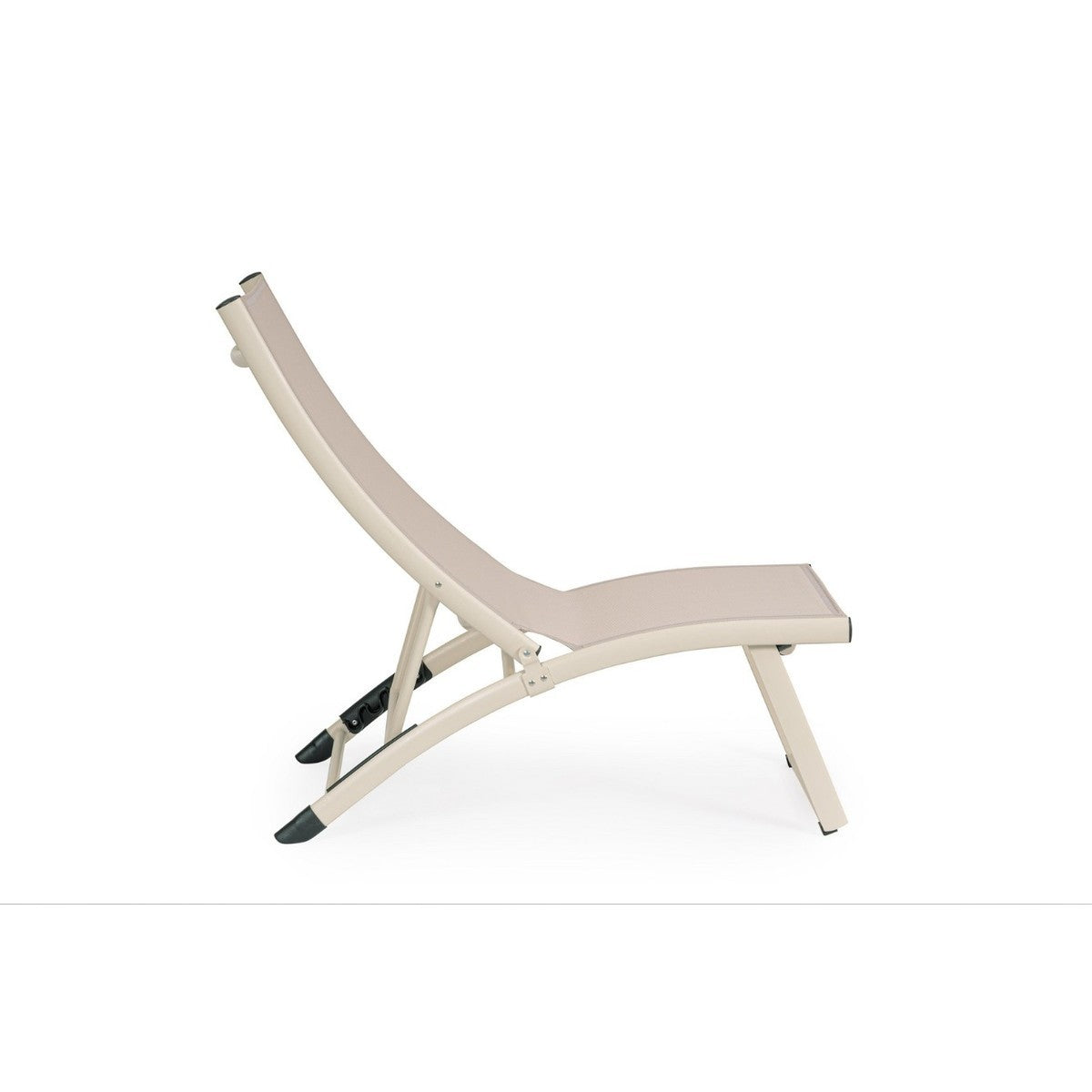 Chaise longue inclinable Bizzotto Taylor Whisper en aluminium et textilène 53 x 166,5 x 90 cm