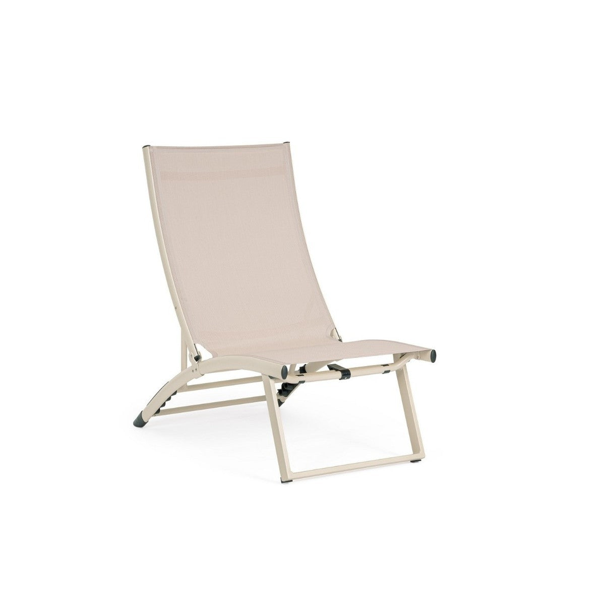 Chaise longue inclinable Bizzotto Taylor Whisper en aluminium et textilène 53 x 166,5 x 90 cm