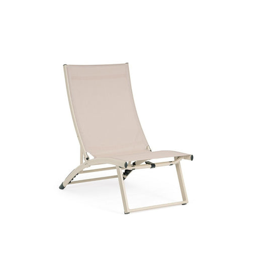 Chaise longue inclinable Bizzotto Taylor Whisper en aluminium et textilène 53 x 166,5 x 90 cm