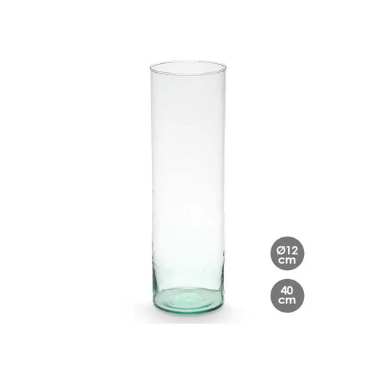 Vase en verre recyclé Ø12x40h