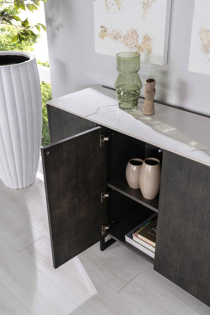 Madia 4 Ante Top Ceramica Marmo Calacatta 160x40xH85 cm