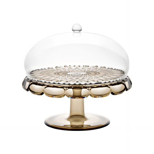 Meuble vasque avec cloche couleur fumée D.30xh27,7 cm