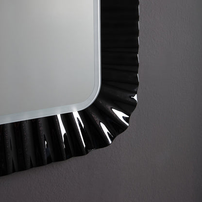 Miroir avec cadre en verre noir 94x68 cm