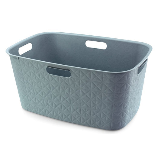 Panier à linge bleu 45l cm 57x37x27 h