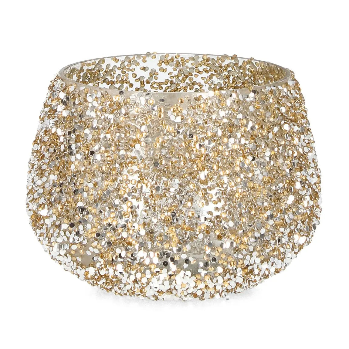 Portacandela Brillant in vetro oro Ø16,5 × H12 cm