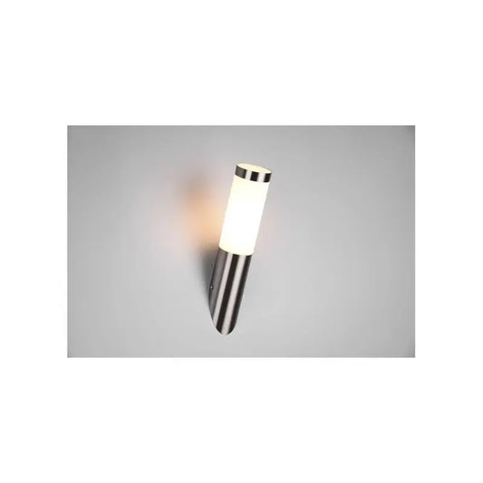 Applique da esterno Trioto in acciaio satinato con diffusore opale H 36,5 cm IP44